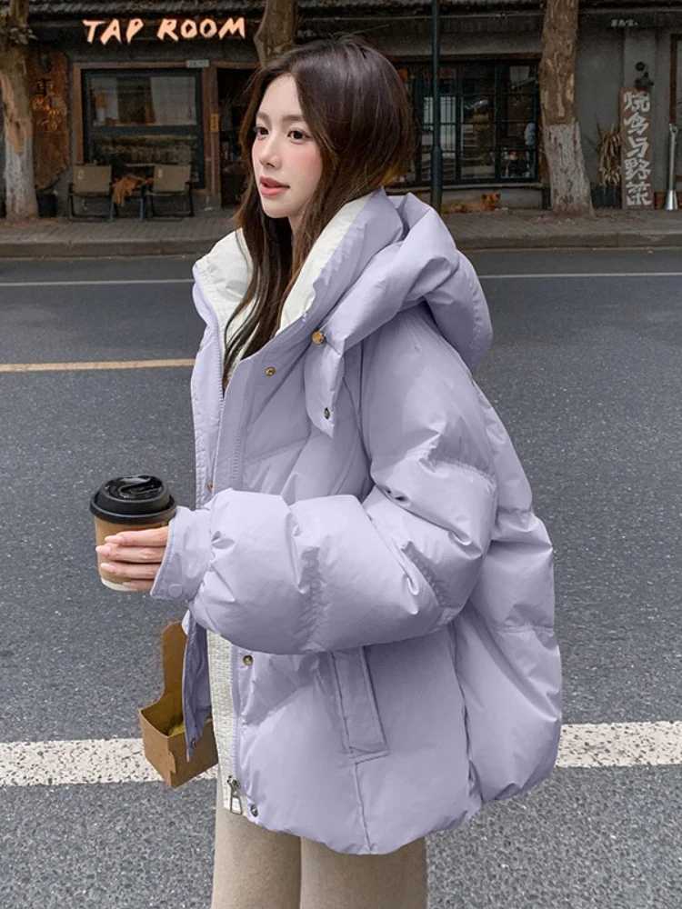 2025 Women Clothing Short Cotton Coat Winter New Style Loose Fit Thickened Petite Cotton Jacket Cold Protection Bread ParkasT251201