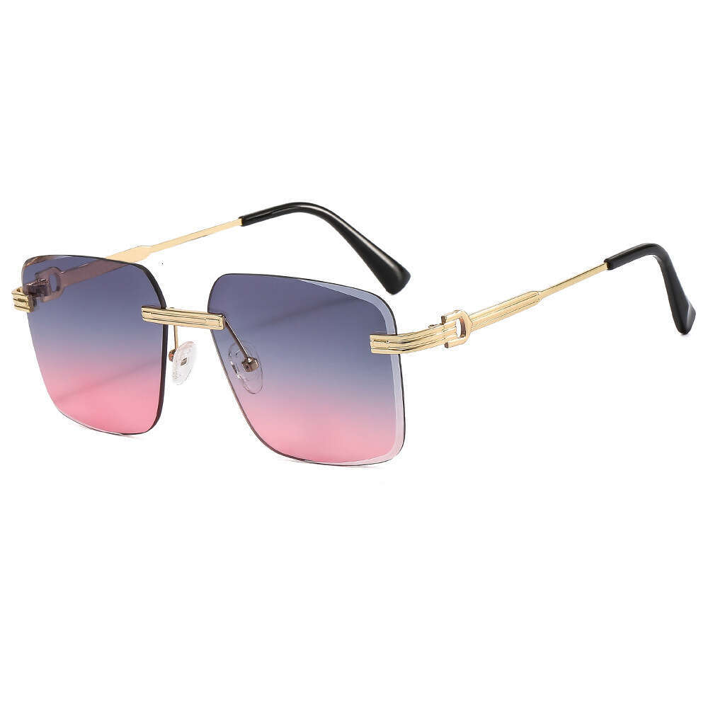 2025 Designer Women New Trendy Sunglasses Men Fashionable Black Glasses for Big Face UV Protection Rimless