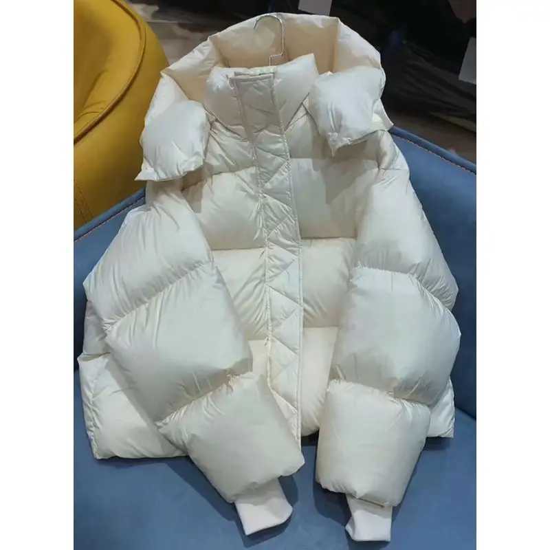 Women Hooded Puffer Coat New Winter Down Cotton Jacket Thick Warm Parkas Loose Casual Overcoat Padded Jacket Female OuterwearT251201