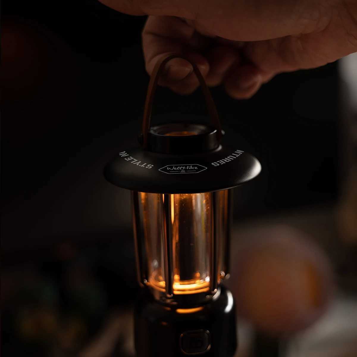 WELLHIKE Outdoor Mini Metal Horse Light Camping Light Pinecone Ambient Light 1/4 Threaded Port Bracket LED Light USB Charging M251201