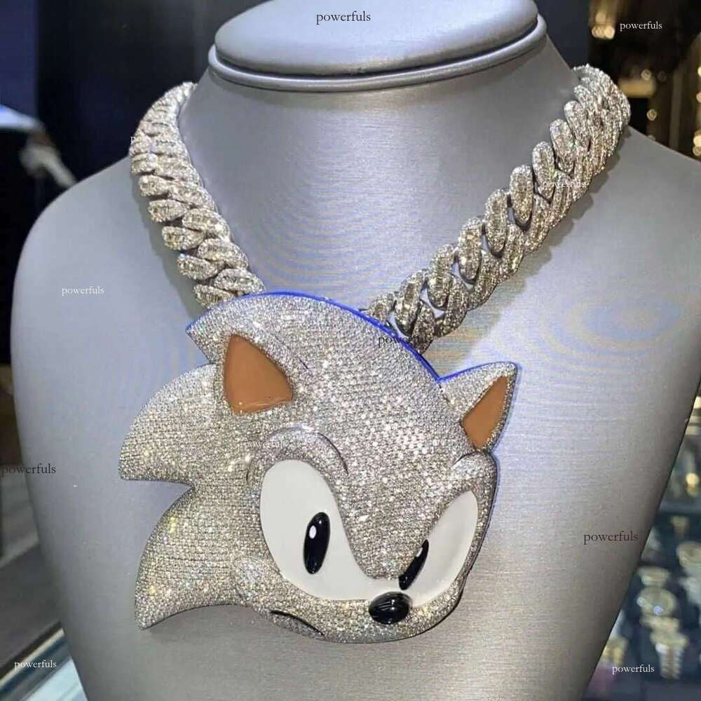 Custom Sier Full Moissanite Creative Design Men Cuban Big Charm Necklace Pendant