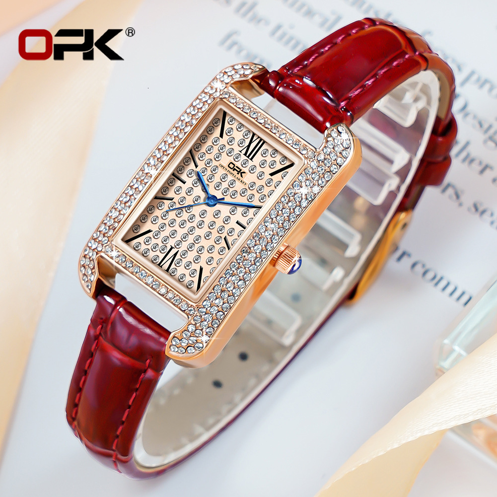OPK Free Shipping New Designer Watch Dropshipping Hot Sale Elegant Retro Diamond-encrusted Quartz Watch Women's Watch Female Watch