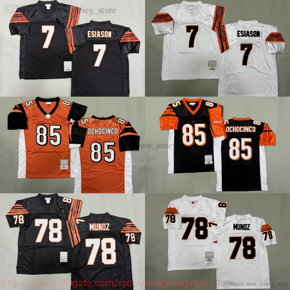 2009 Throwback Football 85 Chad Ochocinco Jersey Classic Retro Uniform 7 Boomer Esiason 78 Anthony Munoz Jerseys Breathable Sport Stitched Vintage Wear