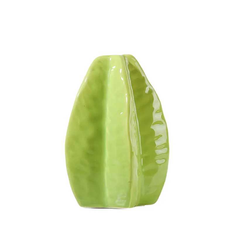 Ceramic Vase Carambola Lovely Star Fruit Shaped Vase Fruit Ornament Floral Arrangement Accessories Terrarium He Decoration Y251201