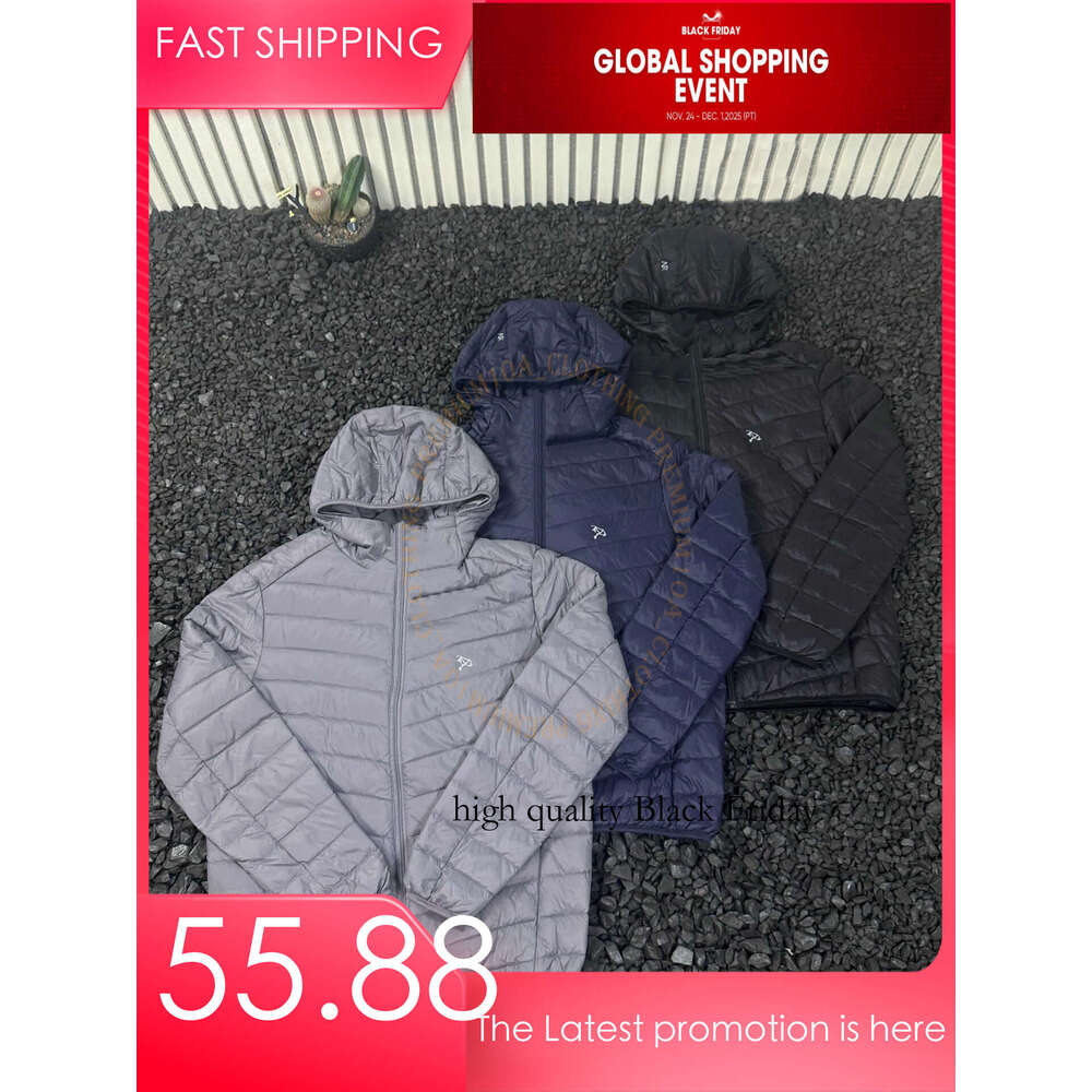 AR Luxury Designer Arcteryxlies Waterproof Down Puffer Jacket Hooded Winter Warm Coat Windproof Outdoor Zipper Coats With Thermal Motorcycle Windproof Jacket 12d