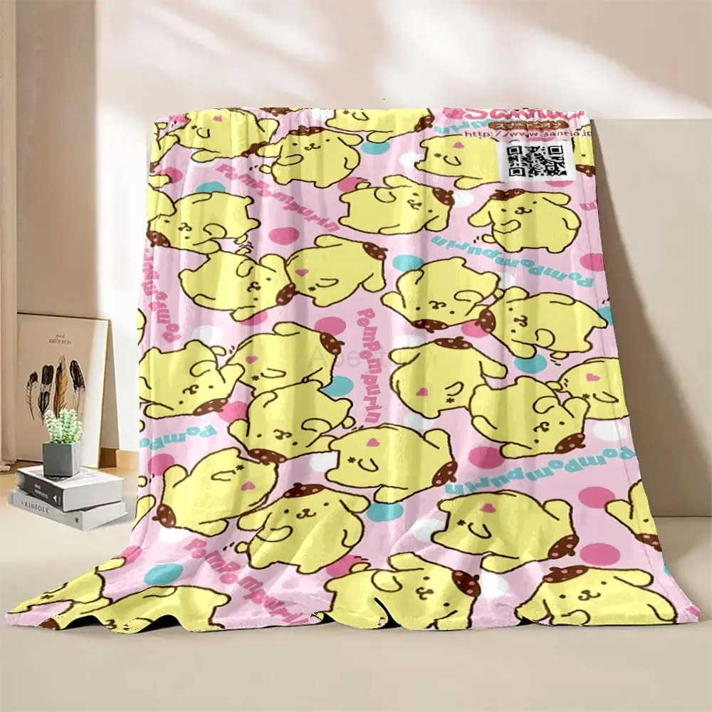 Sanrio Pom Purin Blanket Yellow Throw Sofa Bed Cover Four Season Soft Fluffy Quilt Blanket Flannel Throw Children girl Gift H251201