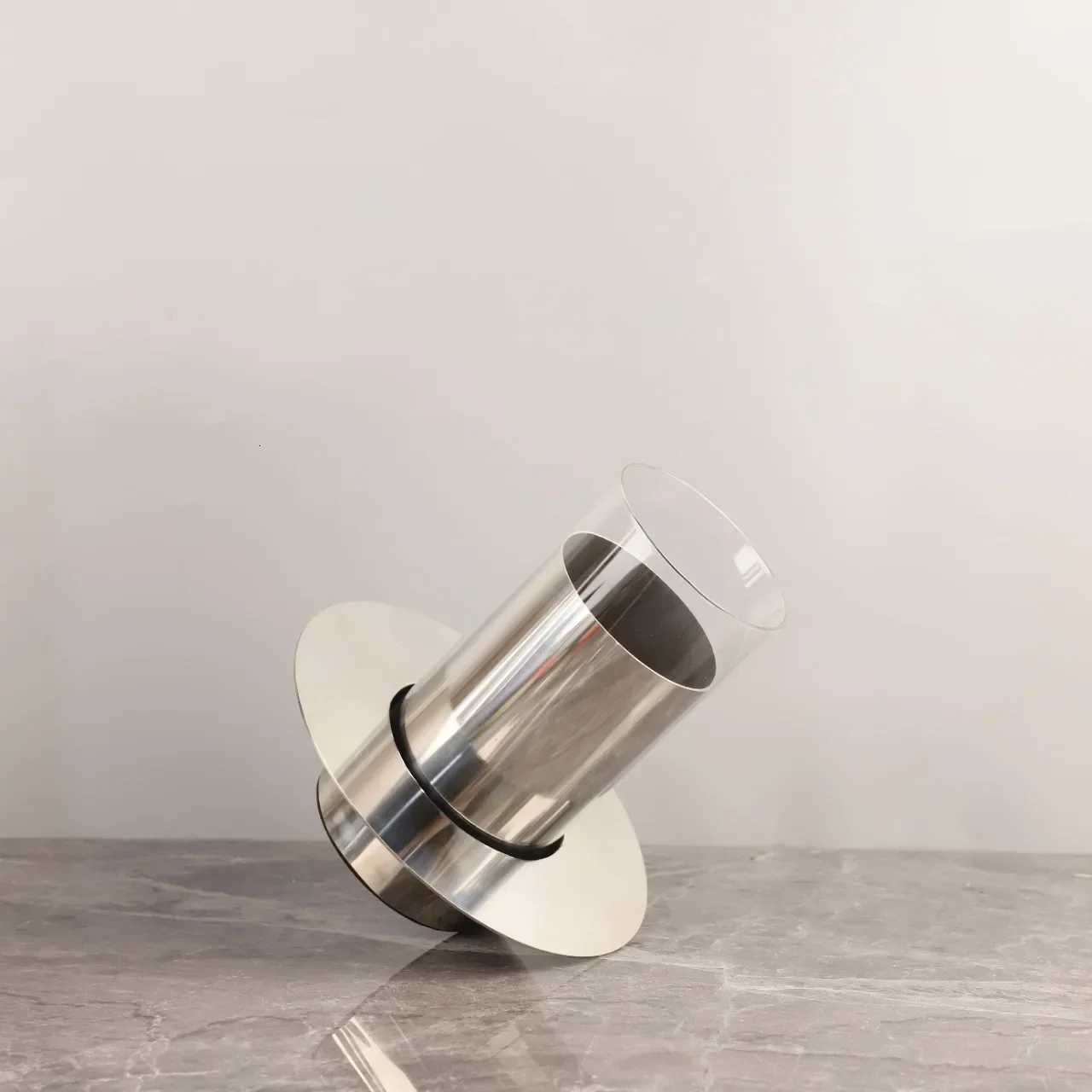 Metal Handicraft Flower Vase Geetry Stainless Steel Laminated Saucer Shape Artistic Floral Arrangement He Decoration Y251201