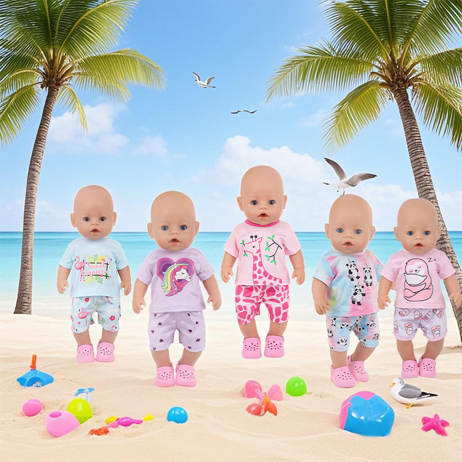 Fits 1718inch American doll and Born Doll Clothes Fashion Dresses Hooded jumpsuit cardigan strap skirts Toys gifts 250918