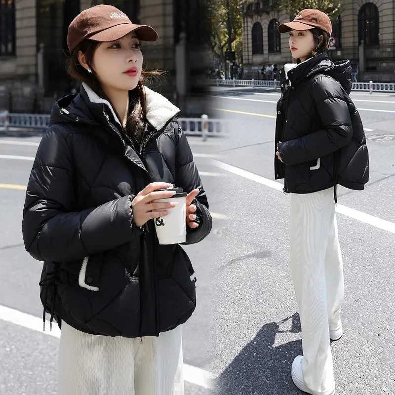 Loose Fit ort Puffer Jaet Womens Cotton down Jaet Thiened Bread Sle Coat Korean Version Large Size Stand CollarT251201