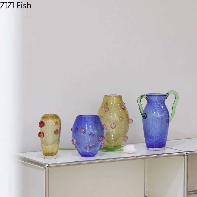 Creative Shape Vase Hydroponics Flower Pots Desk Decoration Artificial Flower Decorative Floral Vases Ro Aesthetic Decor Y251201