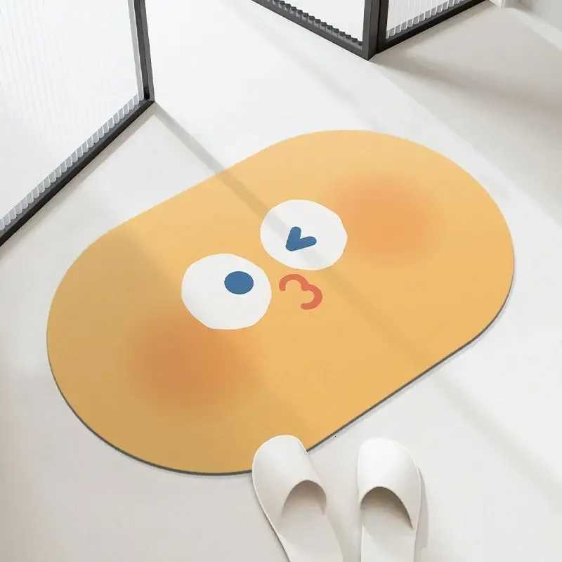 Cartoon Expression Diatoeous d Bathro Absorbent Quick Drying Foot Mat Household Wear-resistant Bathro Anti Slip Mat H251129