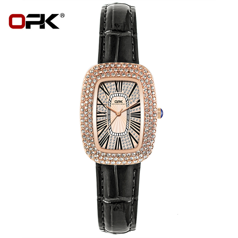 OPK Free Shipping New Designer Watch Manufacturer Wholesale One Piece Dropshipping Hot Selling Diamond-encrusted Simple Elegant Quartz Watch Women