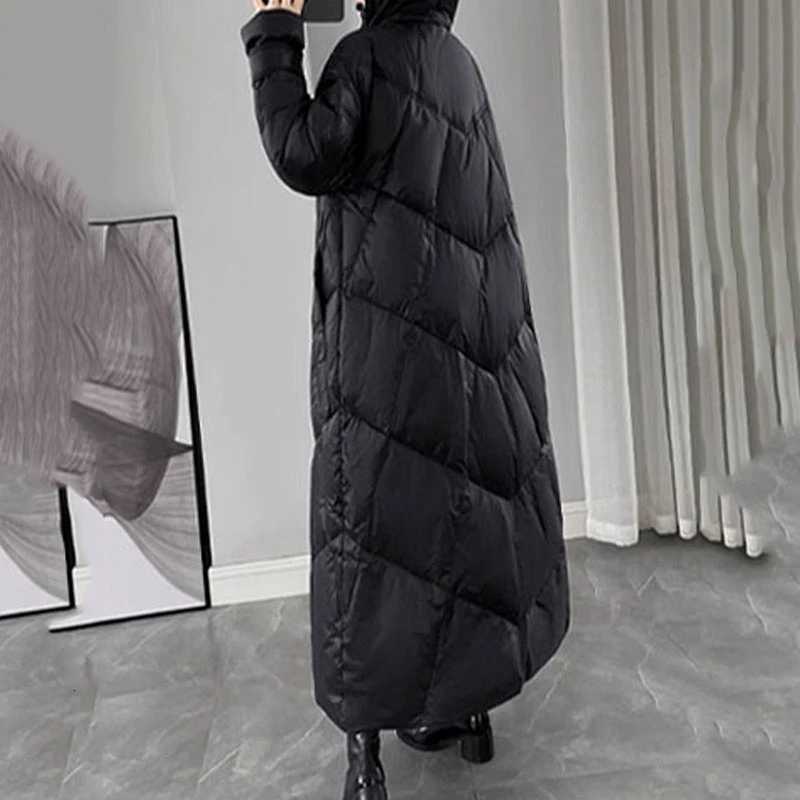 2024 Winter Puffer Coat Womens Long Warm Down Cotton Coat Korean Hodoed Cotton-Padded Coat Womens Jacket Female Casual OvercoatT251201