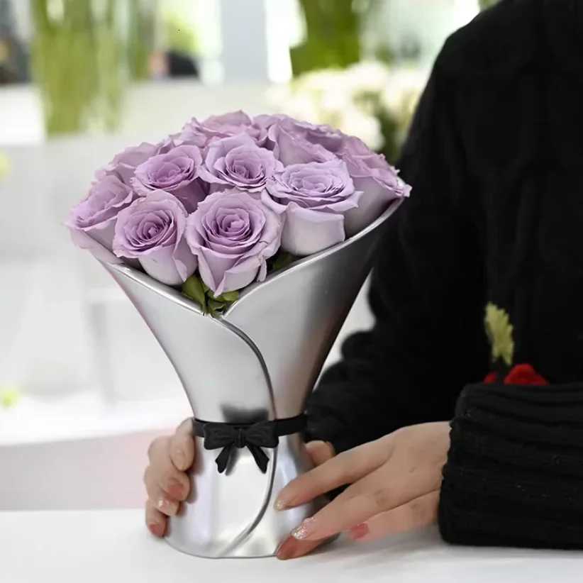 Hand held flower ware Korean Kidoscope flower bouquet arrangement box art vase decoration Y251201