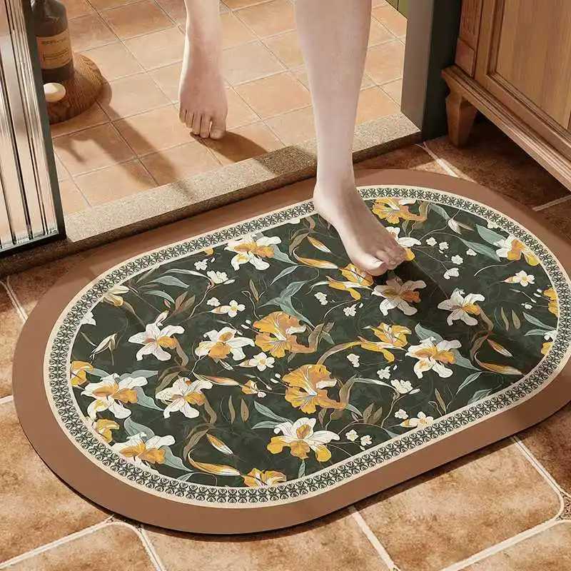 Diat d bathro floor mat kitchen door floor mat non-slip absorbent toilet carpet toilet universal foot mat H251129