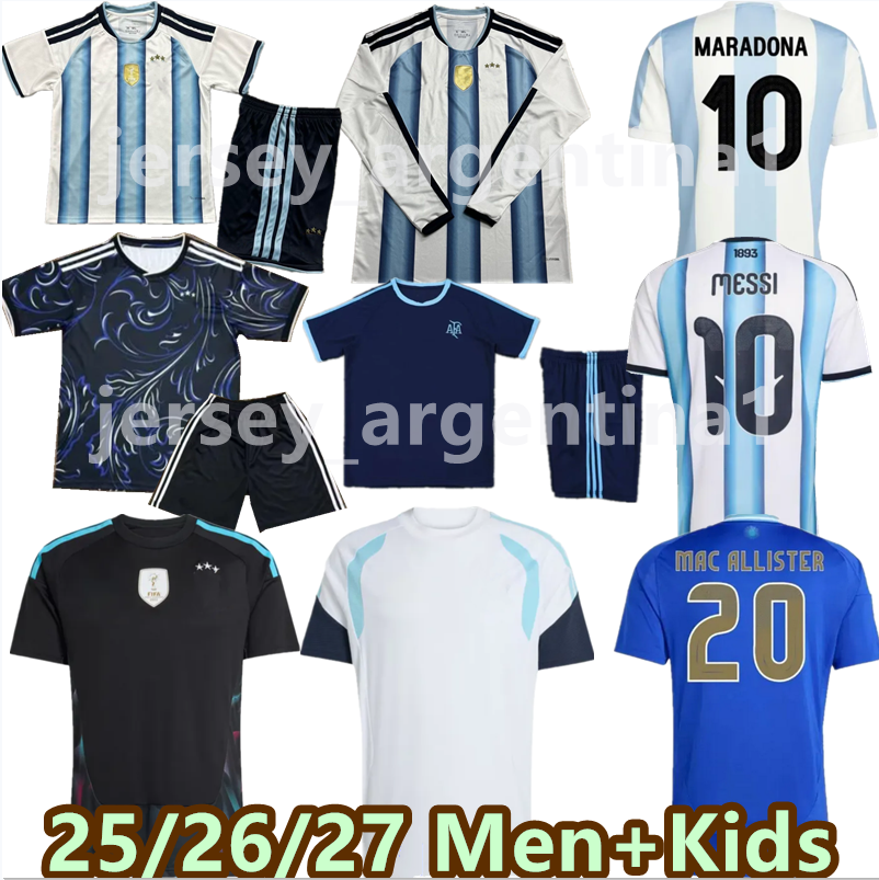 25 26 Argentinas 50th Soccer Jerseys MeSsls 24/25/26 MARTINEZ DI MARIA MARADONA FERNANDEZ DE PAUL GARNACHO ROMERO DE PAUL Uniforms Men kids kit Football Shirt 16-4xl