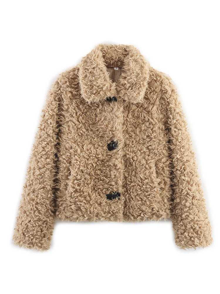 Winter Woman 2025 Faux Fur Coat Autumn Fur Plush Fluffy Jacket Loose Soft Solid Color Fur Short Outerwears Elegant Ladies NewT251201