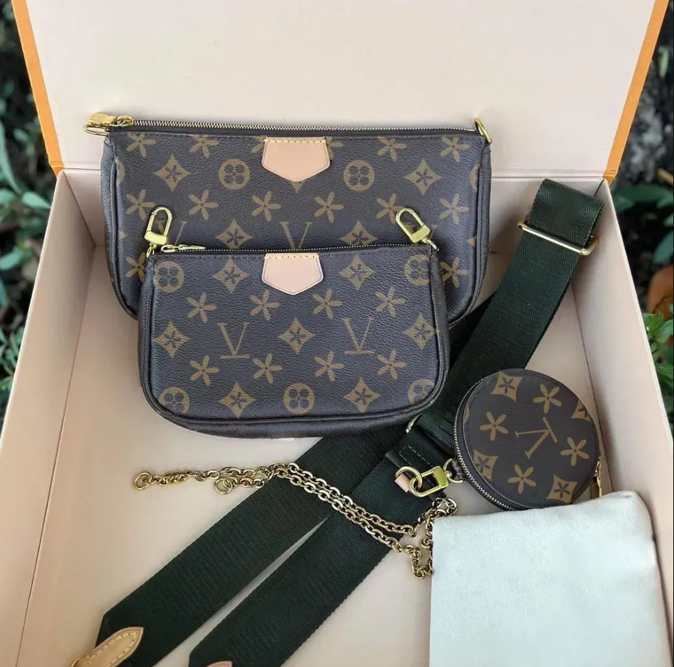 M44813 MULTI POCHETTE ACCESSORIES crossbody bag fashion Womens purse shoulder bag luxury tote handbag brown flower designer mens classic clutch Leather chain bags