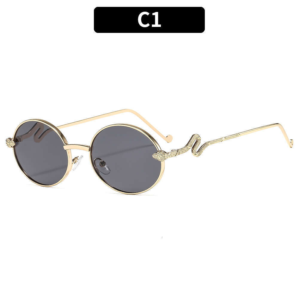 new metal retro round frame sunglasses with snake shaped decorative legs highend womens sunglasses sun visors anti blue light