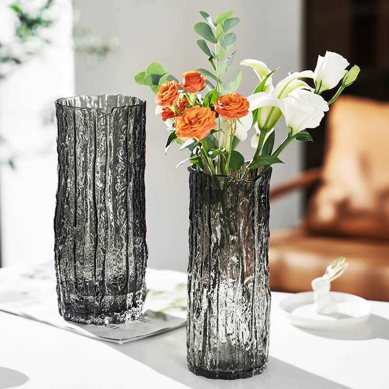 Vase Irregar Texture Clear Bottle Flower Arrangement Hydroponic Accessories Terrarium Living Ro Decoration Y251201