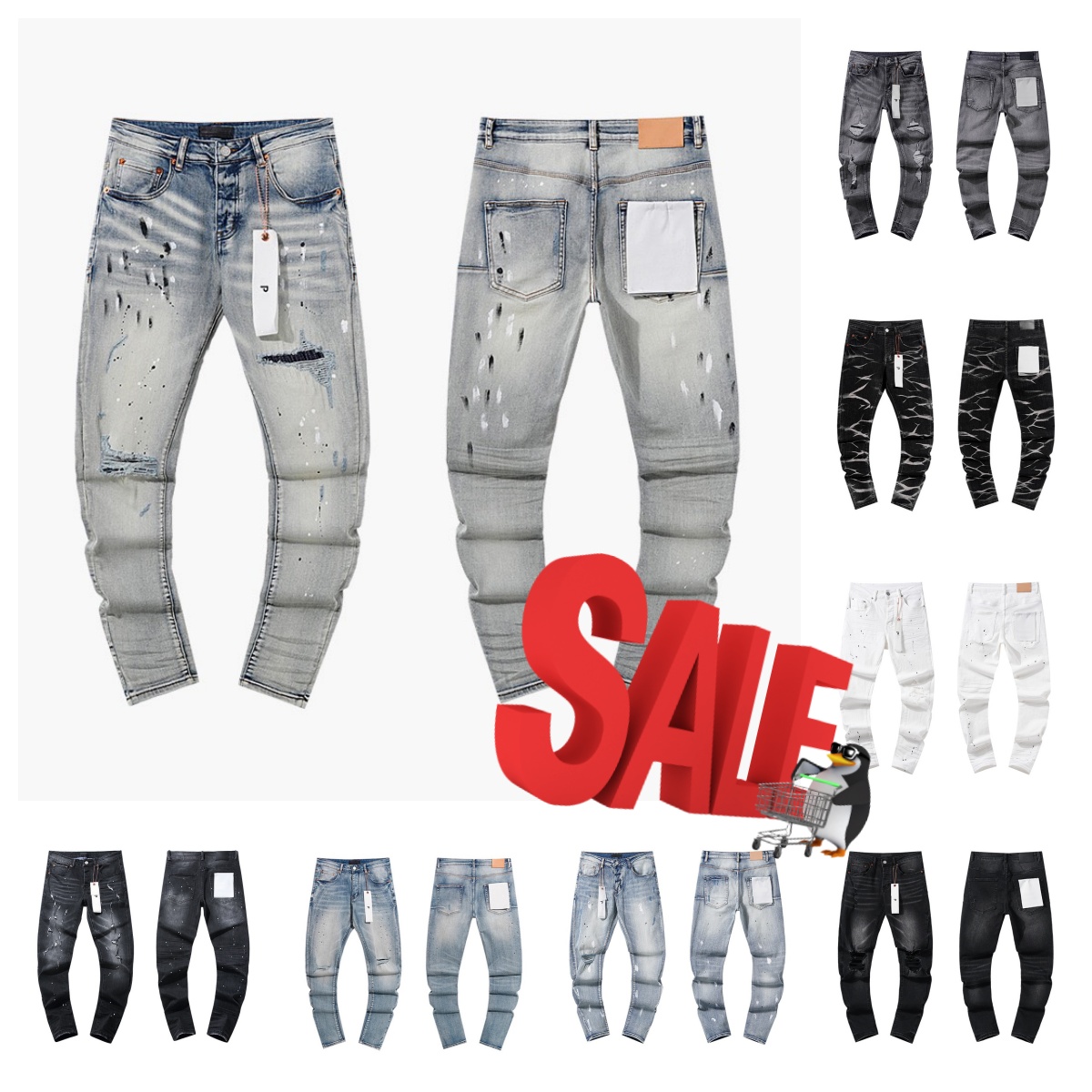 Designer purples jeans for mens high quality pants for men 2026 New Fashion Splicing Jeans Ripped Denim Pants Luxury Hip Hop Distressed Men Women Ksubi Jean Trousers1