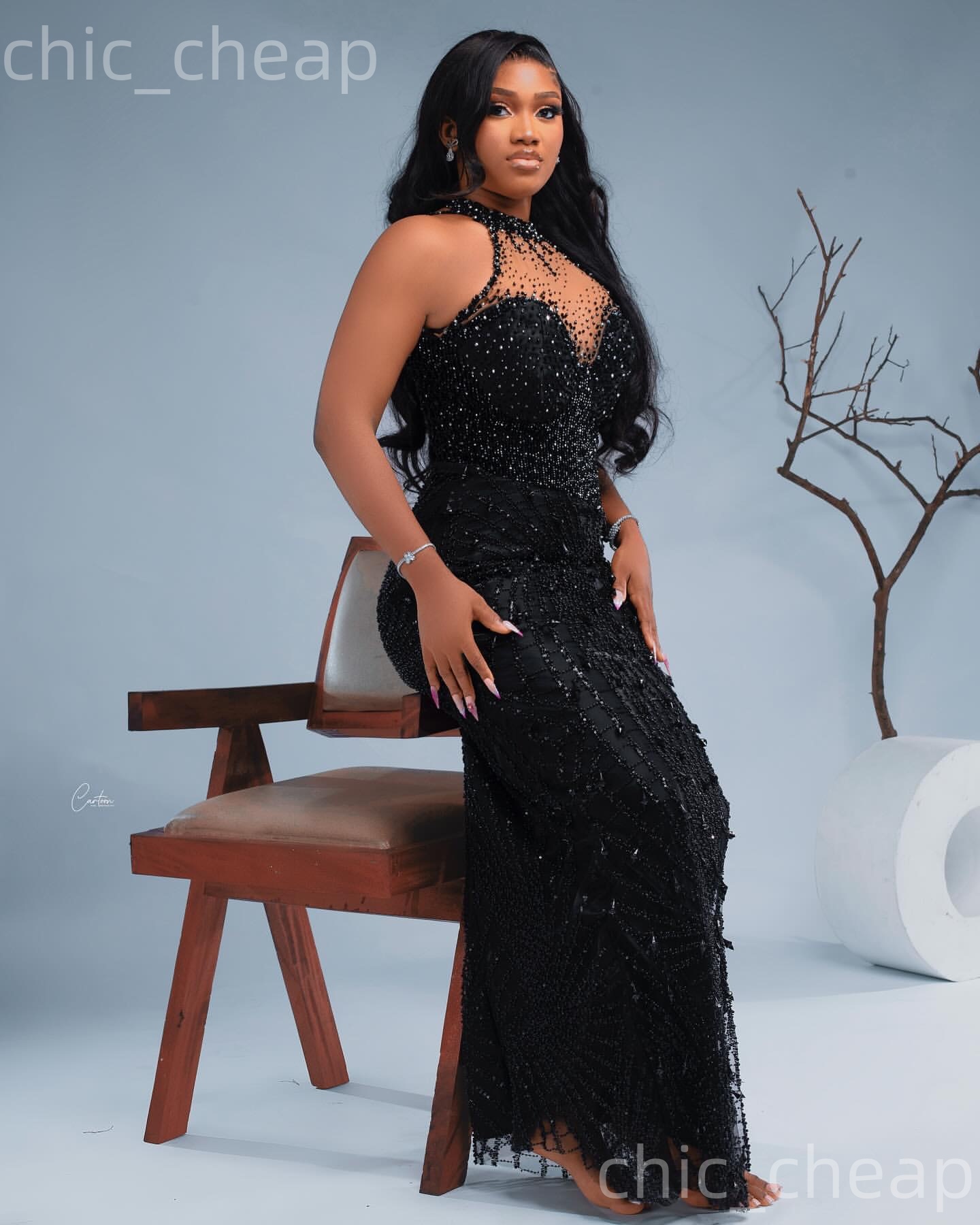 Aso Ebi Black Sheath Prom Dresses 2026 Beaded Rhinestones Sheer Neck Evening Formal Party Second Birthday Engagement Gowns Plus Size Dress For Special
