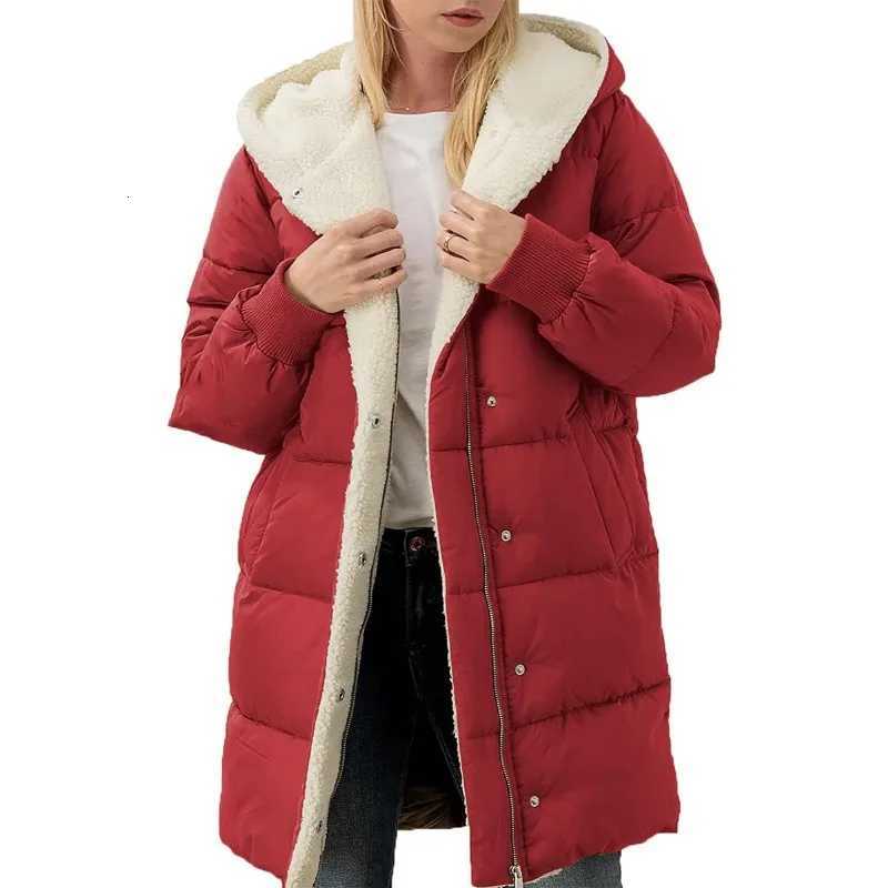 Womens Winter Warm Coats Sherpa Fleece Lined Long Hooded Puffer JacketT251201
