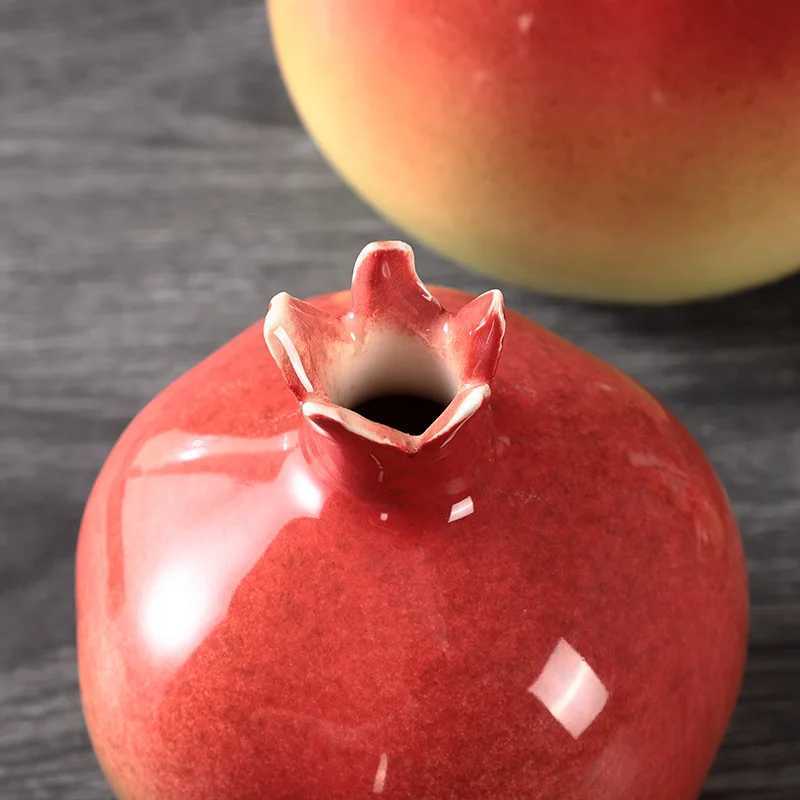 1pc Ceramic Pegranate Small Vase He Decoration Crafts Living Ro Desktop Flowerpot Decoration Off Vase Decoration Y251201