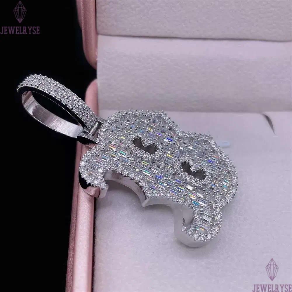 GRA Certificate Sterling Sier VVS Dia Iced Out Jewelry Initial Letter Custom Moissanite Pendant Hip Hop