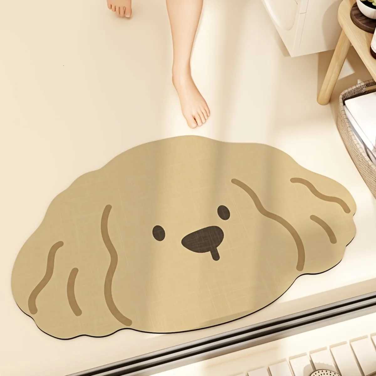 VIKAMA Cartoon Puppy Water Absorbent Non Slip Floor Mat Quick Drying Foot Mat Able Cute He Decoration Carpet H251129