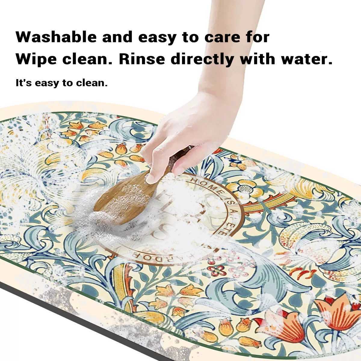 Diatoeous Earth Bath Mat Non-slip Quick Dry Bathro Rug Super Absorbent Shower Rugs Toilet Pad Doormat Washable H251129