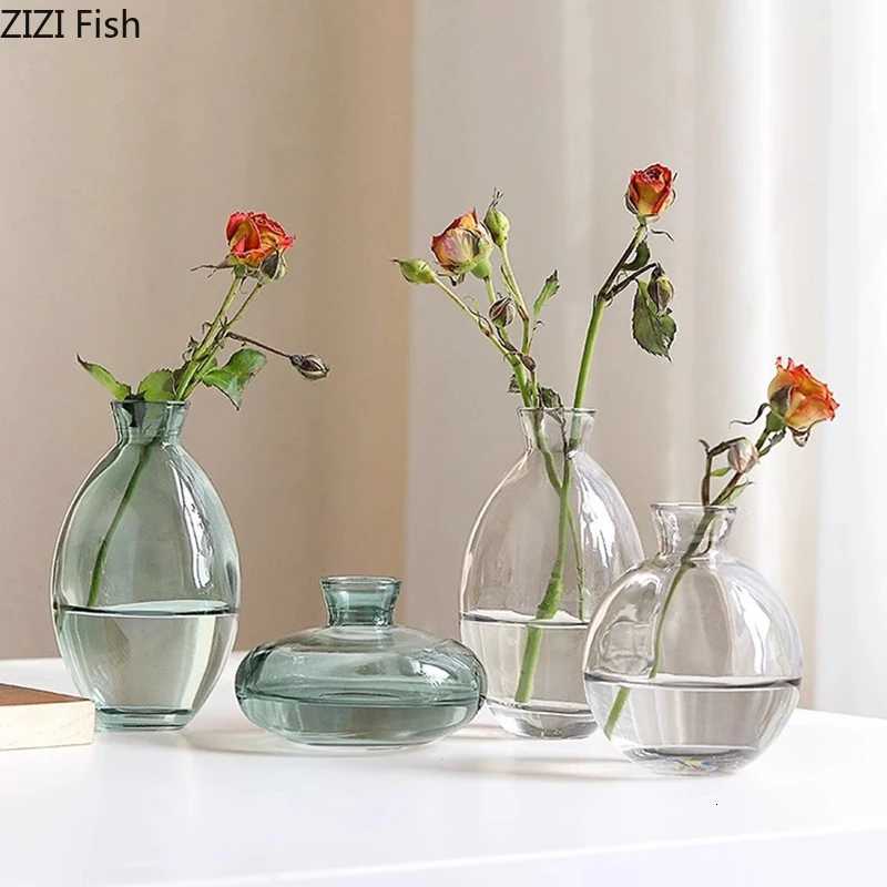 Minimalist Transparent Vase Lovely Small Plant Pots Table Decoration Flower Arrangement Floral Vases Ro Aesthetic Decor Y251201