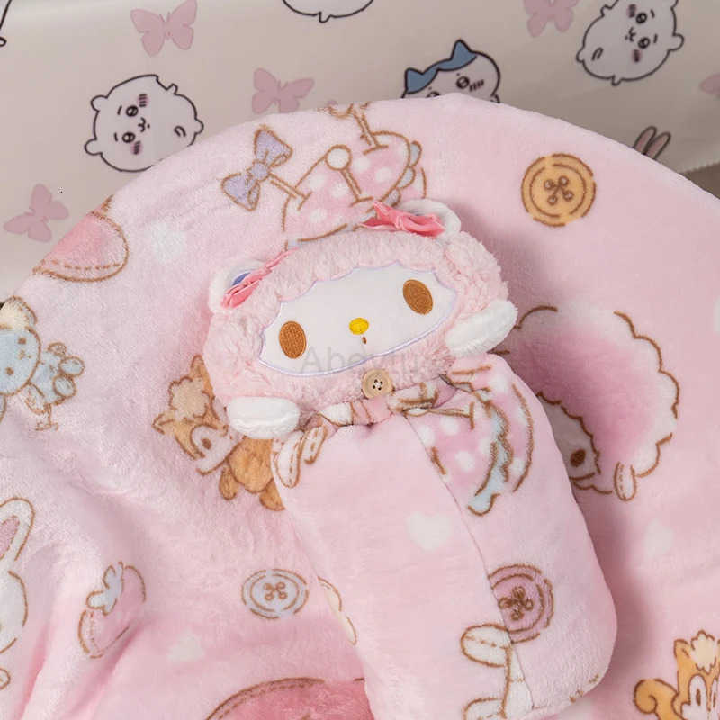 Sanrio Cartoon My Melody Warm Blanket Japanese Style Nap Blanket Portable Travel Blanket Pink Comfortable Flannel Blanket Girl H251201