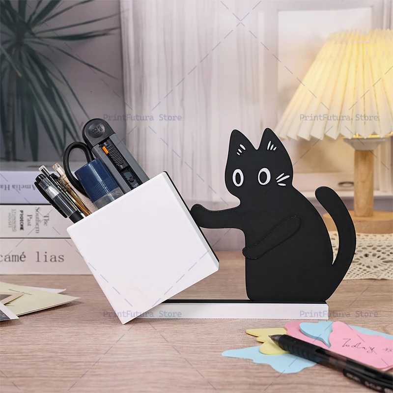 3D Printed Naughty Kitten Vase Cute Black Cat Decorative Ornament for Dried Flowers Vase Pen holder He Decoration Gift Y251201
