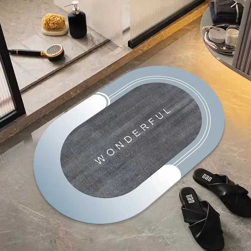 Bathro Toilet Floor Mat Soft Diat d Absorbent Mat Bath Door Non-slip Foot Mat Toilet Floor Mat H251129