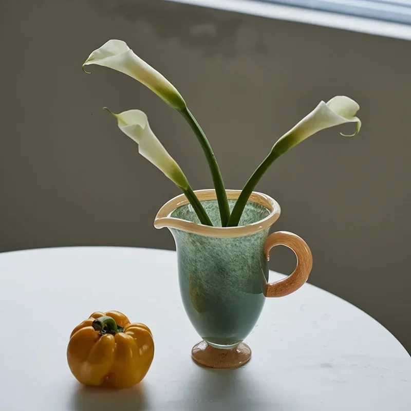 Creative Luxury Single Ear Dual Color Vase Countertop Dining Table He Soft Decoration Display Ornaments Y251201