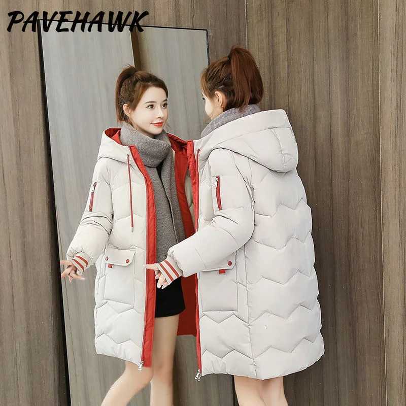 Women Warm Thick Hooded Parkas Winter Loose Casual Long Sleeve Jackets Basic Zipper Fashion Padded Long Coat Female ClothesT251201
