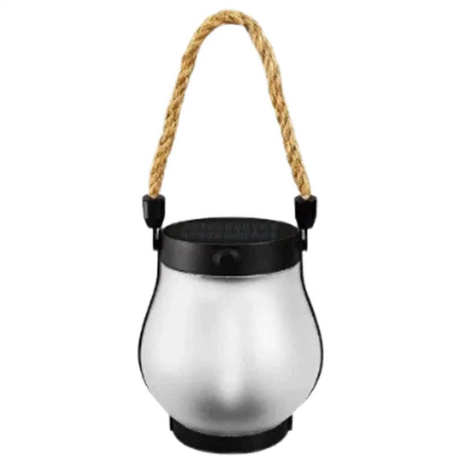 2/4x Solar Lamp Outdoor Camping Flame Lamp Rechargeable Hanging Courtyard Decoration Garden Lantern Lighting Lamp With Hemprope M251201