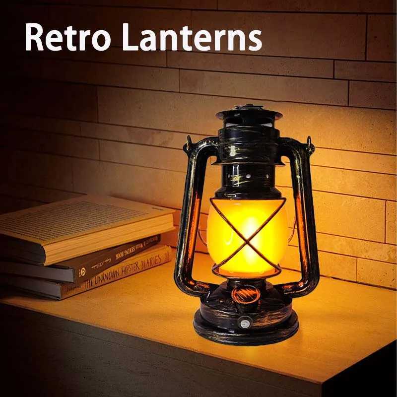 Vintage Lantern Portable Camping Light Rechargeable Outdoor Hanging Travel Light 3 Lighting Modes For Bar Restaurant Decoration M251201
