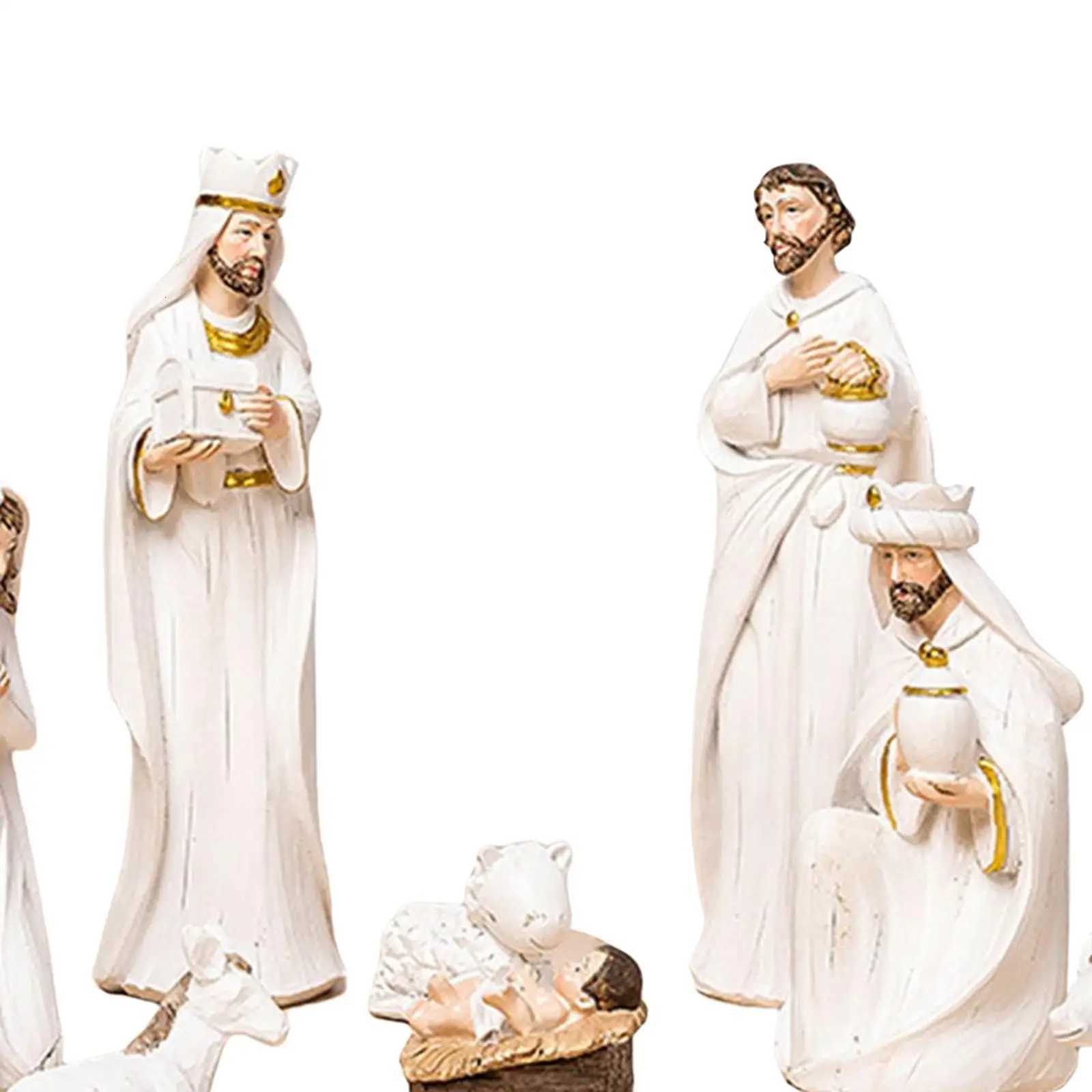 Traditional Nativity Figurine Set Jesus Christmas Ornaments Playset H251129