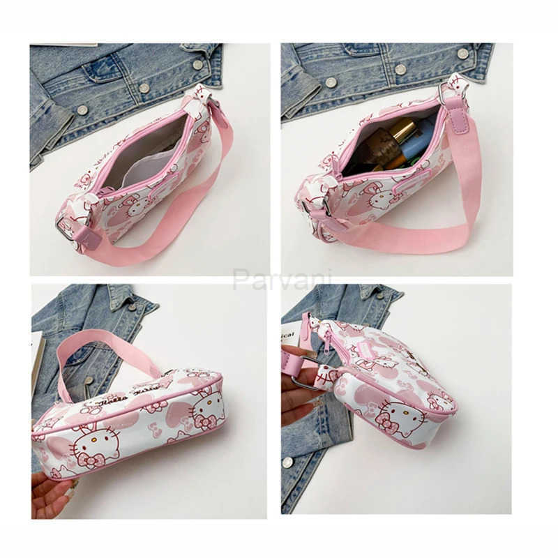 Sanrio Hello Kitty Cute Crossbody Bag Exquisite Cartoon Shoulder Bag High Quality Handbag Kawaii Anime Print Christmas Gift H251201