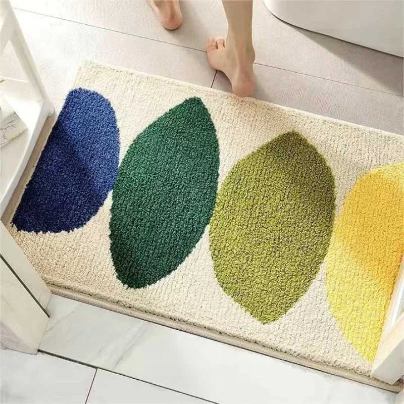 Small Fresh Flowers Imitation Cashmere Carpet Non-slip Mat Toilet Absorbent Non-slip Mat Living Ro Door Mat Non-slip Foot Mat H251129