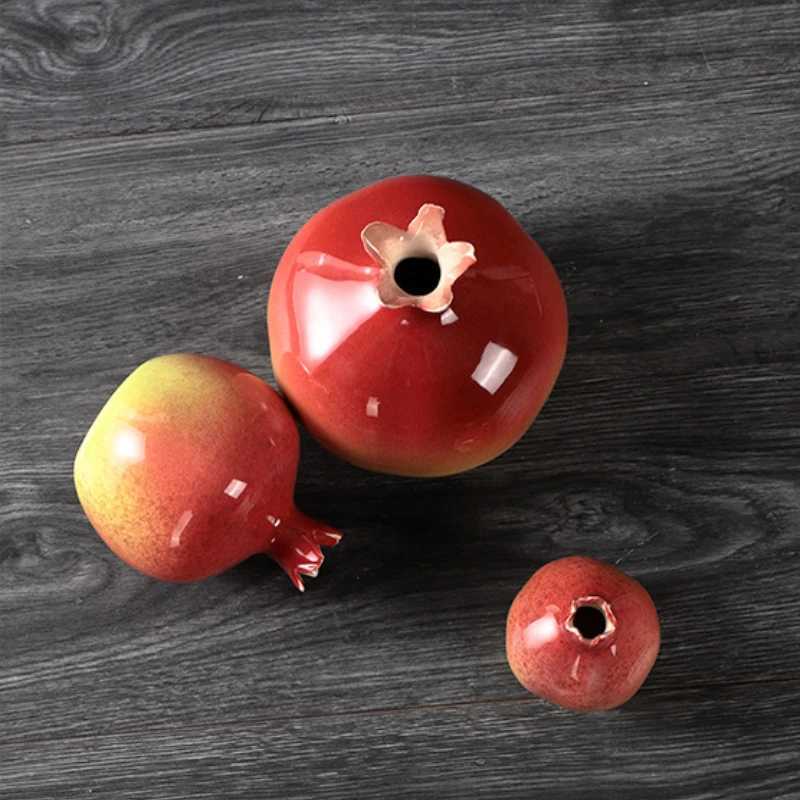 1pc Ceramic Pegranate Small Vase He Decoration Crafts Living Ro Desktop Flowerpot Decoration Off Vase Decoration Y251201