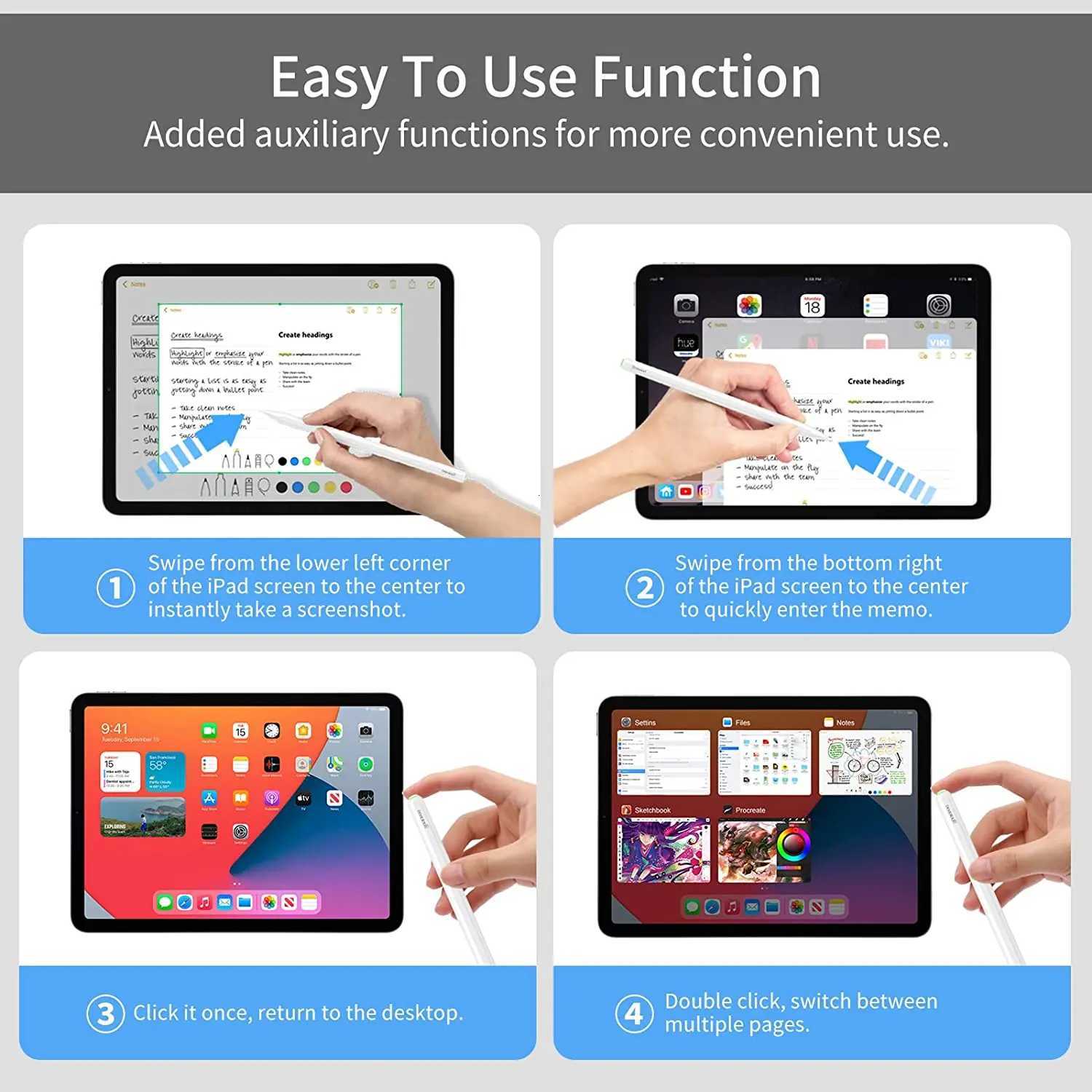 For Pencil 2 1 with Wireless Charging for iPad Pencil Pencils Pen for iPad Air 4 5 Pro 11 129 Stylus C2512019