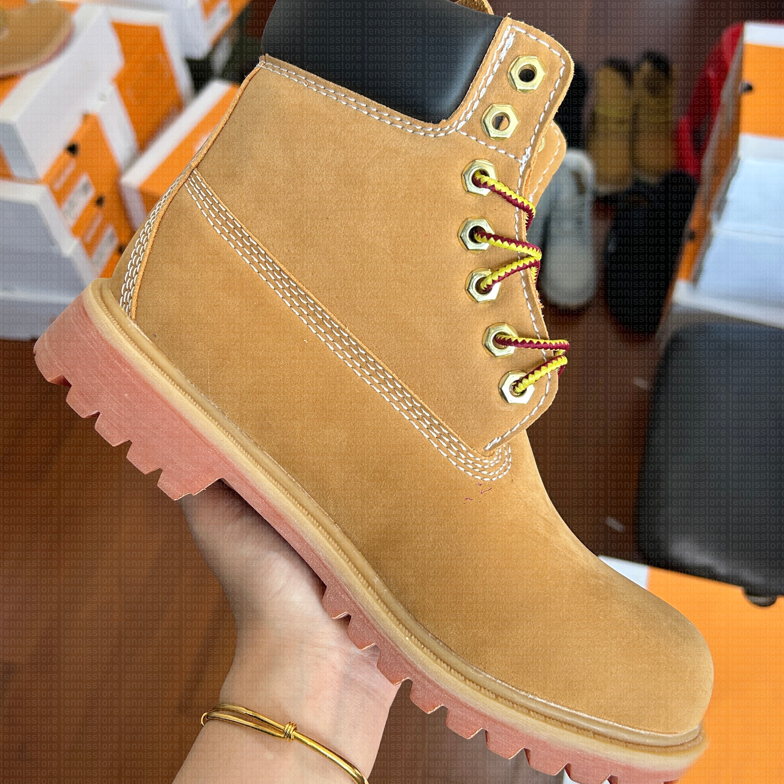 TOP boot Designer luxury Tims Boots Shoes Men Boots Waterproof Ankle Classic Martin Shoe Cowboy Yellow Red Blue Black Pink Hiking Motorcycle Boots Eur 36-47