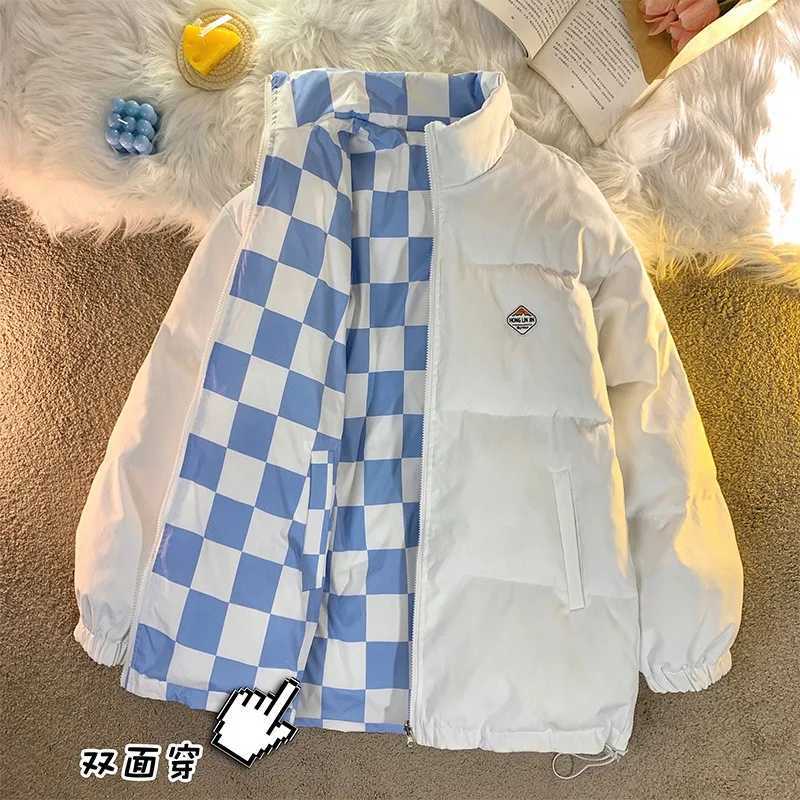 Womens New Arrival Two-Way Wearable Checkered Oversized Winter Thicken Cozy Down CoatT251201