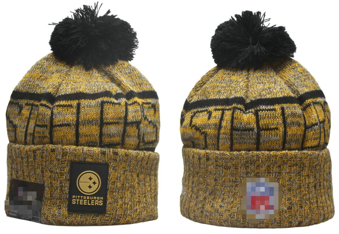 Men Knitted Steelers Cuffed Pom 2025 super bowl Champions Beanies Bobble Hats Sport Knit Hat Striped Sideline Wool Warm BasEball Beanies Cap For Women a10