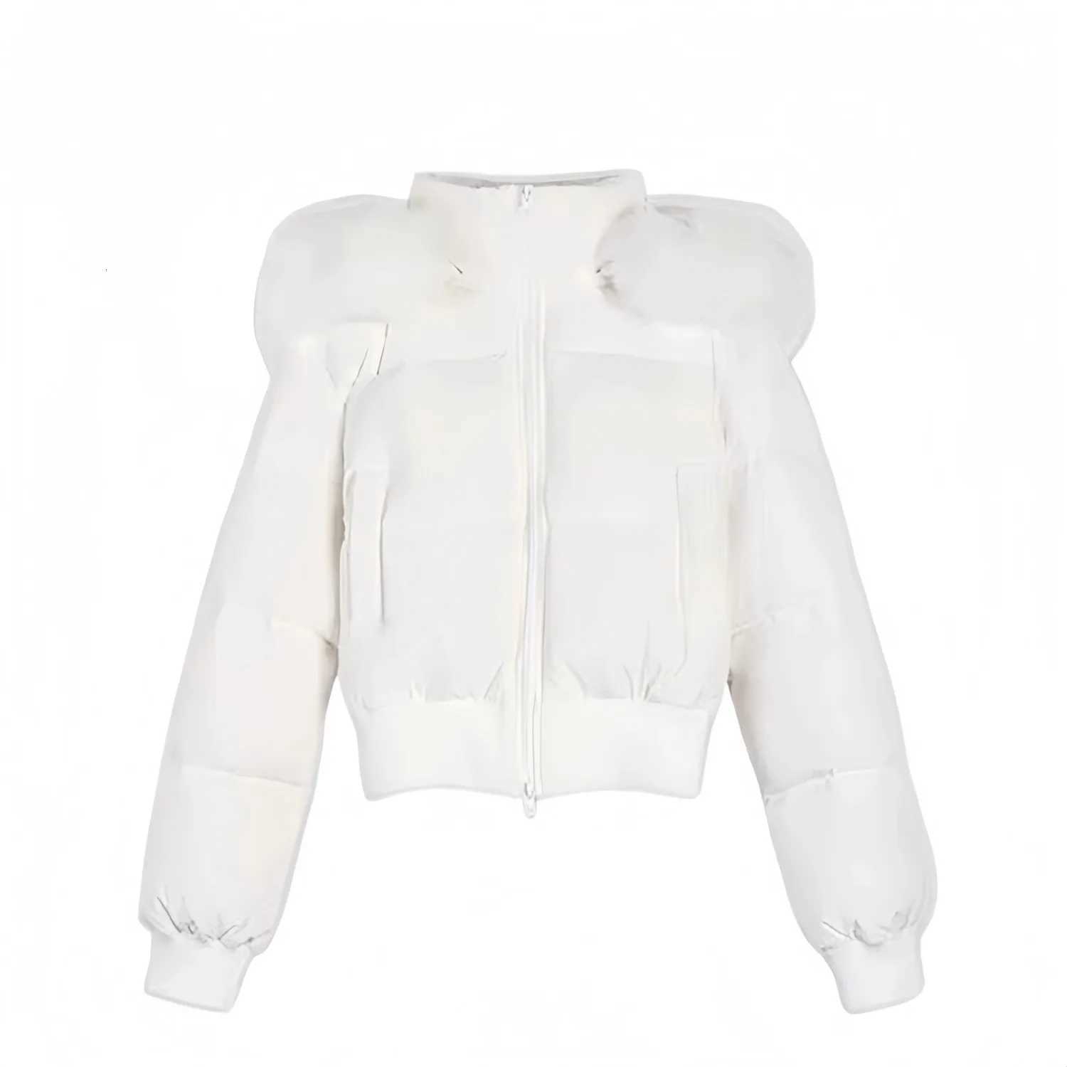 Big fur collar warm short down cotton jacket for women in winter 2025 slim fit waist cinching slimming temperament cotton jaT251201