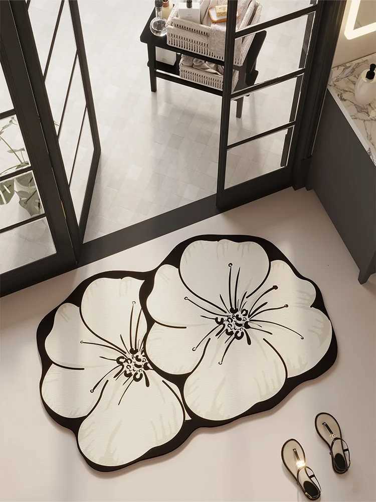 French Xiaoxiangfeng water-absorbing diat d bathro floor mat special-shaped toilet carpet quick-drying non-slip foot mat H251129