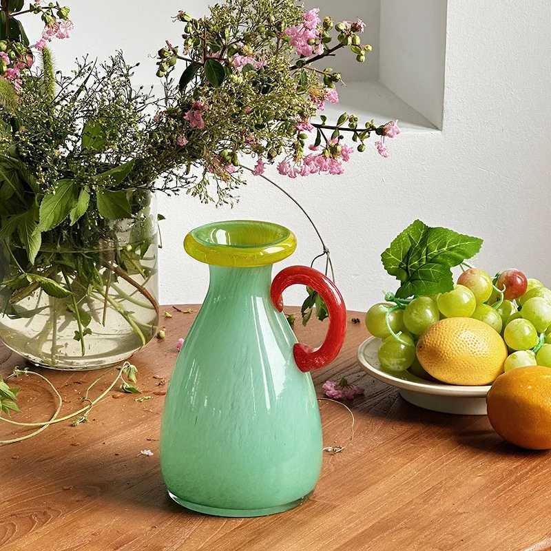 Creative Luxury Single Ear Dual Color Vase Countertop Dining Table He Soft Decoration Display Ornaments Y251201